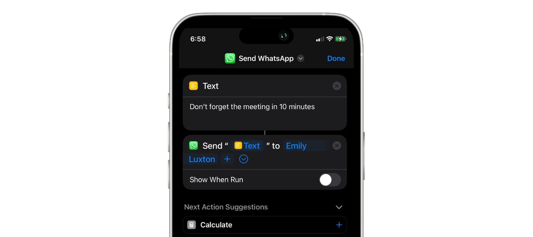 How to Schedule WhatsApp Messages with Shortcuts and Automation on iOS